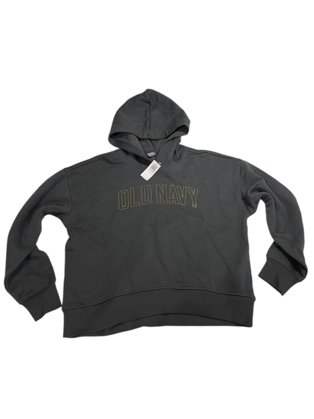 Old Navy Dark Charcoal Hooded Sweatshirt with Studded Logo xl 14/16